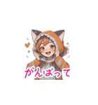 めっちゃ可愛い！癒しの猫耳女の子スタンプ（個別スタンプ：35）