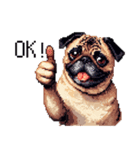 ドット絵 パグ 犬 40種 定番（個別スタンプ：7）