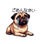 ドット絵 パグ 犬 40種 定番（個別スタンプ：14）