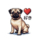 ドット絵 パグ 犬 40種 定番（個別スタンプ：21）