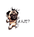 ドット絵 パグ 犬 40種 定番（個別スタンプ：27）