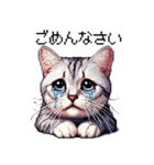 ドット絵 サバトラ 猫 日常会話 40種（個別スタンプ：14）