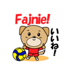 バレーボール犬 ポーランド語と日本語（個別スタンプ：14）
