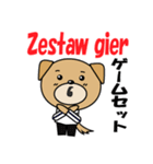 バレーボール犬 ポーランド語と日本語（個別スタンプ：18）