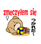 バレーボール犬 ポーランド語と日本語（個別スタンプ：24）