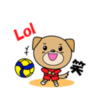 バレーボール犬 ポーランド語と日本語（個別スタンプ：25）