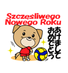 バレーボール犬 ポーランド語と日本語（個別スタンプ：39）