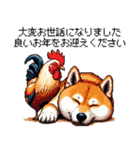 毎年使える あけおめ 柴犬 様々などうぶつ（個別スタンプ：13）