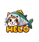 マグロ猫（個別スタンプ：7）