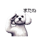 ドット絵 ビジョン フリーゼ 白 日常会話（個別スタンプ：19）