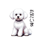 ドット絵 ビジョン フリーゼ 白 日常会話（個別スタンプ：37）