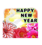 ❤️年末年始の挨拶❤️冬の花と干支の龍（個別スタンプ：1）