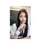 JPN かわいい韓国の制服の女の子（個別スタンプ：7）
