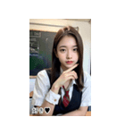 JPN かわいい韓国の制服の女の子（個別スタンプ：15）