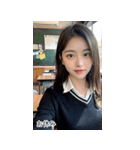 JPN かわいい韓国の制服の女の子（個別スタンプ：17）