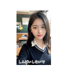 JPN かわいい韓国の制服の女の子（個別スタンプ：26）