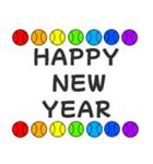お正月年末年始おみくじカラフル野球ボール（個別スタンプ：12）