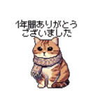 ドット絵 キジトラ 冬 年末年始新年挨拶 猫（個別スタンプ：29）