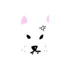 白い犬の顔イラスト（個別スタンプ：4）