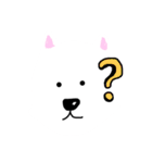 白い犬の顔イラスト（個別スタンプ：8）