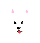 白い犬の顔イラスト（個別スタンプ：9）