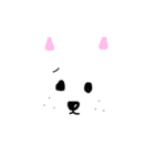 白い犬の顔イラスト（個別スタンプ：10）