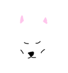 白い犬の顔イラスト（個別スタンプ：13）