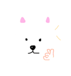 白い犬の顔イラスト（個別スタンプ：16）