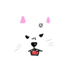 白い犬の顔イラスト（個別スタンプ：20）