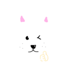 白い犬の顔イラスト（個別スタンプ：22）