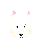 白い犬の顔イラスト（個別スタンプ：26）