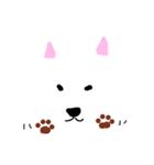 白い犬の顔イラスト（個別スタンプ：39）