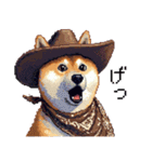 ドット絵 カウボーイ 柴犬 シバイヌ（個別スタンプ：5）