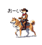 ドット絵 カウボーイ 柴犬 シバイヌ（個別スタンプ：21）