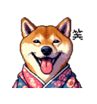 ドット絵 主婦な柴犬 着物 シバイヌ（個別スタンプ：5）