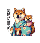 ドット絵 主婦な柴犬 着物 シバイヌ（個別スタンプ：18）