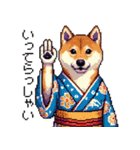 ドット絵 主婦な柴犬 着物 シバイヌ（個別スタンプ：33）