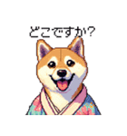 ドット絵 主婦な柴犬 着物 シバイヌ（個別スタンプ：40）