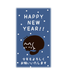 BIG！北欧風、黒猫の年賀状＆季節のご挨拶（個別スタンプ：6）