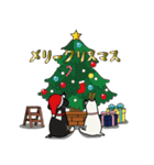 敬語挨拶*年末年始の挨拶も少し*黒ビーグル（個別スタンプ：40）