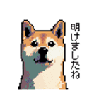 ドット絵 柴犬 新年あけおめ 40種（個別スタンプ：9）