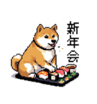 ドット絵 柴犬 新年あけおめ 40種（個別スタンプ：38）