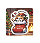 "クリスマス猫の楽しい時間！LINEスタンプ"（個別スタンプ：4）