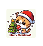 "クリスマス猫の楽しい時間！LINEスタンプ"（個別スタンプ：7）