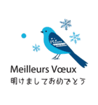 冬に毎日使いたいフランス語＆日本語☆青色（個別スタンプ：39）