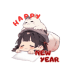 女の子 Merry xmas＆ Happy New year（個別スタンプ：17）