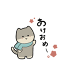 マフラーうさぎの年越しスタンプ（個別スタンプ：3）