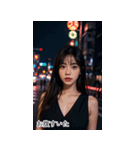 JPN 韓国の夜の女の子（個別スタンプ：8）
