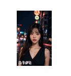 JPN 韓国の夜の女の子（個別スタンプ：10）