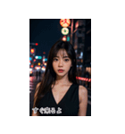 JPN 韓国の夜の女の子（個別スタンプ：36）